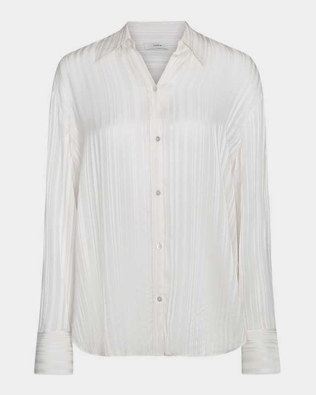 Sheer Striped Pintuck Blouse